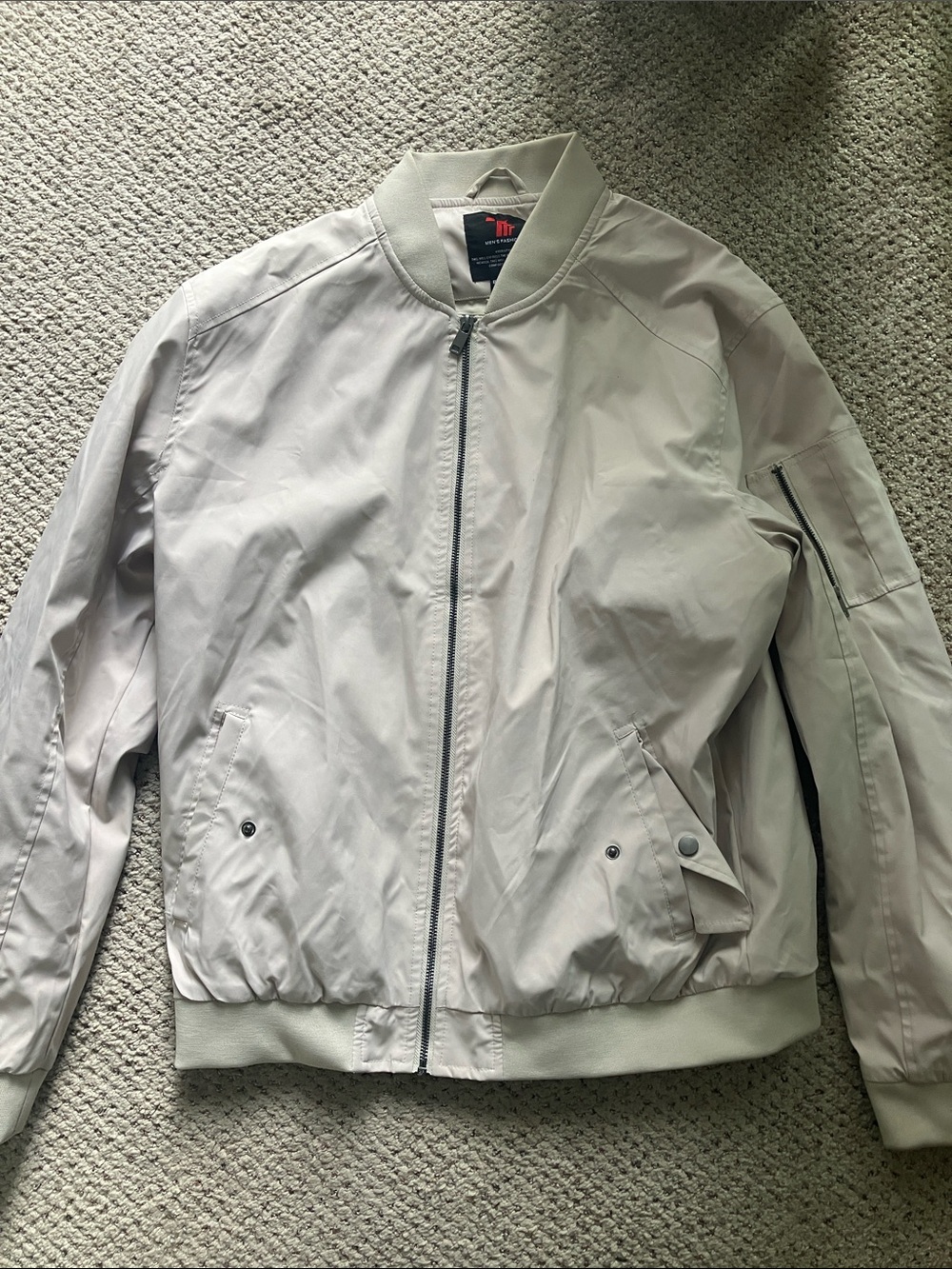 Men's Light Gray Bomber Jacket